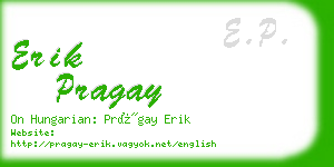 erik pragay business card